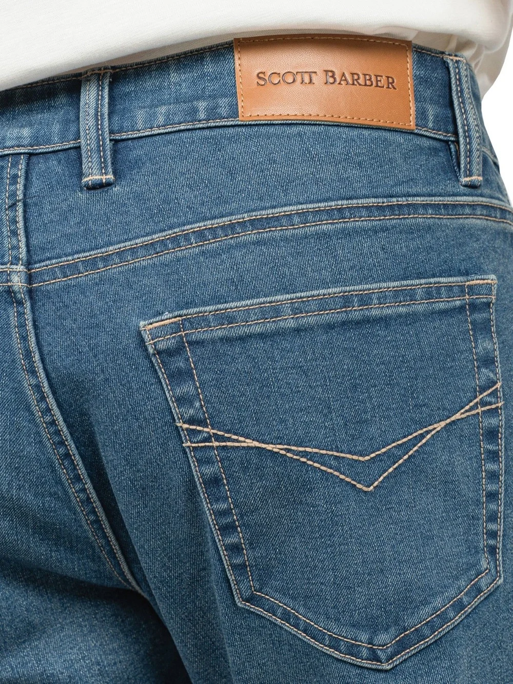 Scott Barber Men's Jeans Straight-Fit Stretch Denim Blue Size 38 X 29 NWT